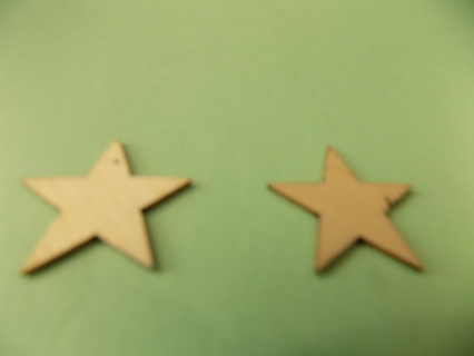 Set   of 2 wood stars # 2 for crafts 1 inch