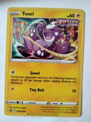 Toxel swsh 209 rare holo promo NM Pokemon