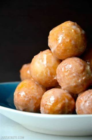 maple glazed sour cream doughnut holes recipe