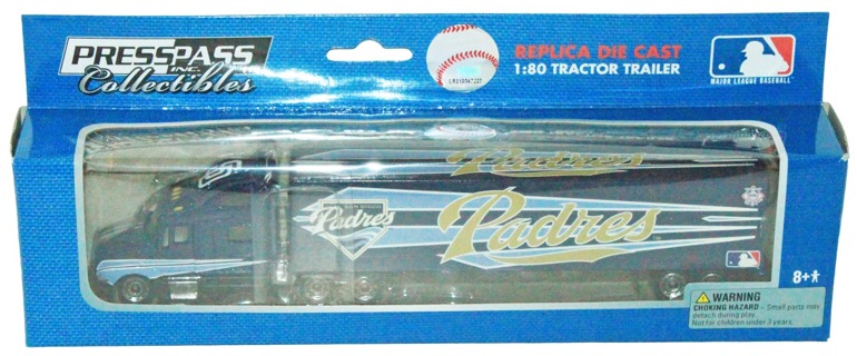 San Diego Padres Semi Truck Diecast Toy - MLB Baseball 1:80 Tractor Trailer 2009