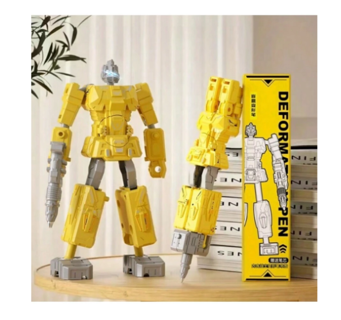 New Creative Transformable Robot Shaped Ballpoint Pen, Stationery & Puzzle Toy 2-In-1