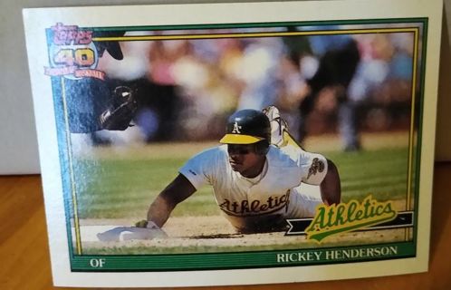 1991 Topps Rickey Henderson Oakland Athletics #670 Baseball Card