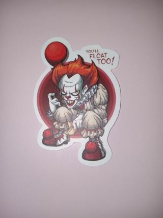 IT! Clown Horror Movie Reusable Waterproof Fade proof Sticker Decal