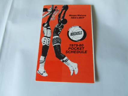 1979-80 Moses Malone Houston Rockets Basketball Pocket Schedule 
