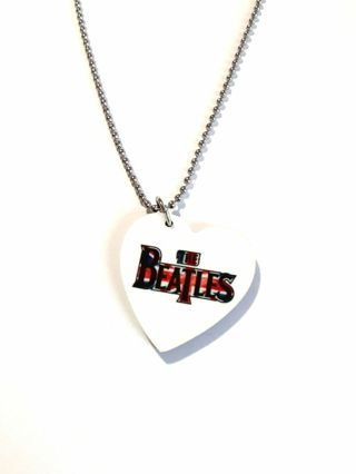 The Beatles Heart Shape Band Logo Pendant Necklace B-18