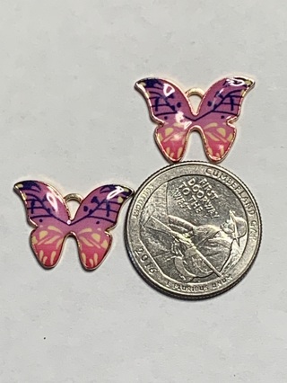 ♥♥BUTTERFLY CHARMS~#9~FRONT VIEW~SET OF 2~FREE SHIPPING♥♥