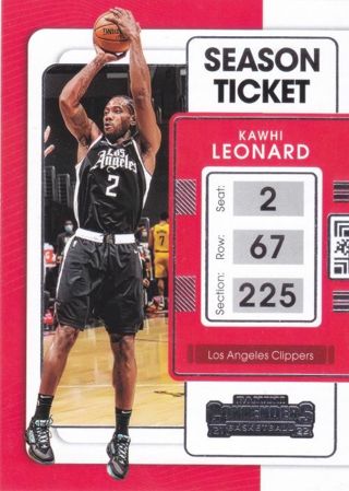 Kawhi Leonard 2021-22 Panini Contenders Los Angeles Clippers