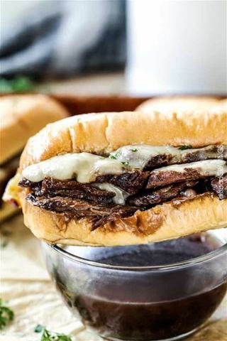 slow cooker french dip sliders recipe card + 5 recipes