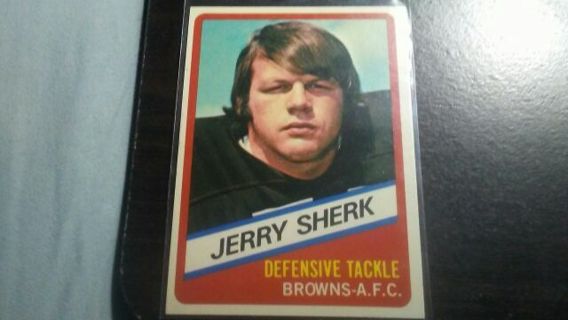 RARE ORIGINAL 1976 TOPPS WONDER BREAD ALL STAR SERIES JERRY SHERK CLEVELAND BROWNS FOOTBALL CARD#16