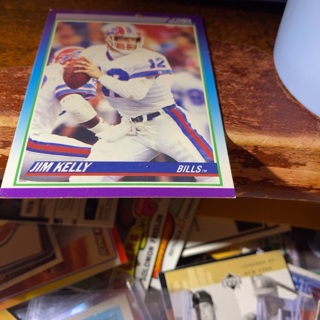 1990 score Jim Kelly football card 