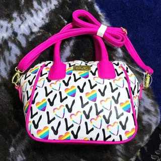 [NEW] Limited Edition Betsey Johnson Pride Purse Quinn Pink Strap Multicolor Hearts