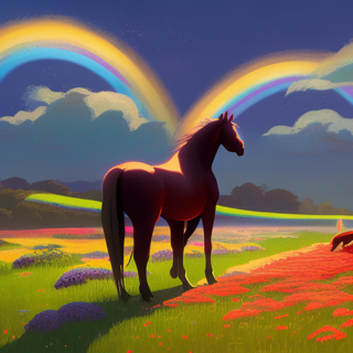 Listia Digital Collectible: Horse in Rainbow Pasture