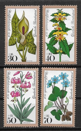 1978 Germany ScB553-6 complete Woodland flowers set of 4 MNHN