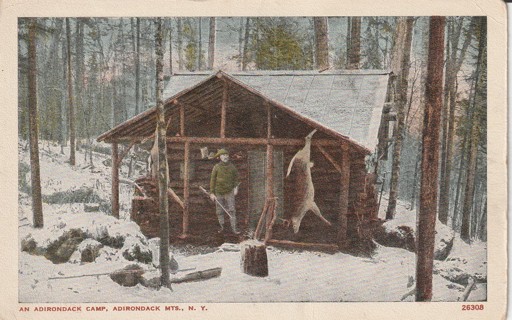 Vintage Used Postcard: (q): 1919 Adirondack Camp, NY