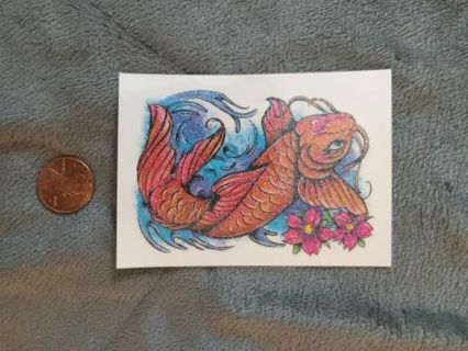 Koi fish temp tattoo (glittery)