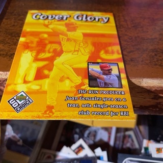 1999 upper deck choice cover glory Juan Gonzalez baseball card 