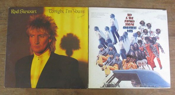 Lot of 2 Classic Rock, Funk, Vinyl LP Records, Rod Stewart, Sly & The Family Stone, FREE