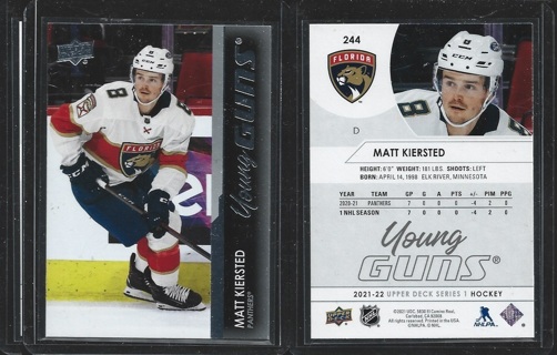 2021-22 Upper Deck Series 1 Matt Kiersted #244 Young Guns - Florida Panthers