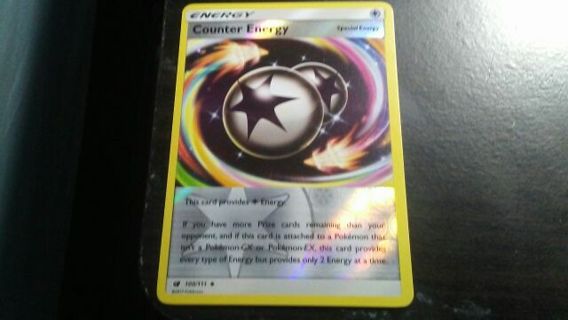 2017 POKEMON COUNTER ENERGY REVERSE HOLOGRAPHIC TRADING CARD# 100/111