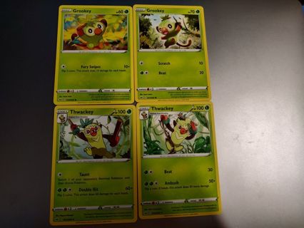 Pokemon SWSH Grookey Starter Cards