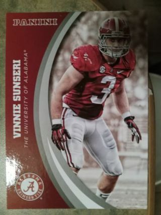 2015 PANINI VINNIE SUNSERI ALABAMA CRIMSON TIDE COLLEGE TEAM COLLECTION FOOTBALL CARD# 68