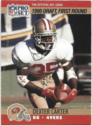 1990 PRO SET DEXTER CARTER ROOKIE CARD