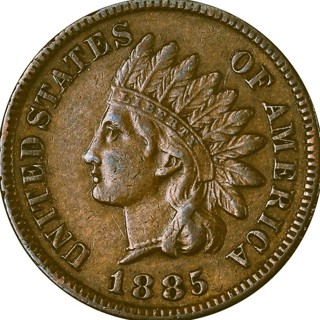 1885 P Indian Head Cent, Finest Features, Rare Vintage. Insured, Refundable, Ships Free