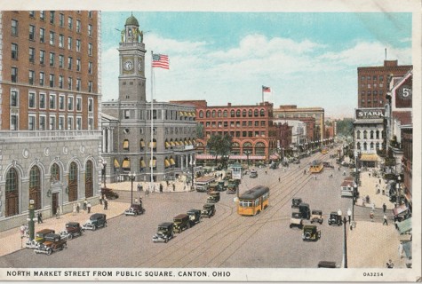 Vintage Unused Postcard: c: Public Square, Canton, OH