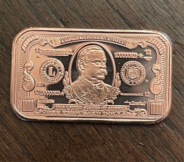 1 Oz Fine Copper Bar Thousand Dollar Bill 