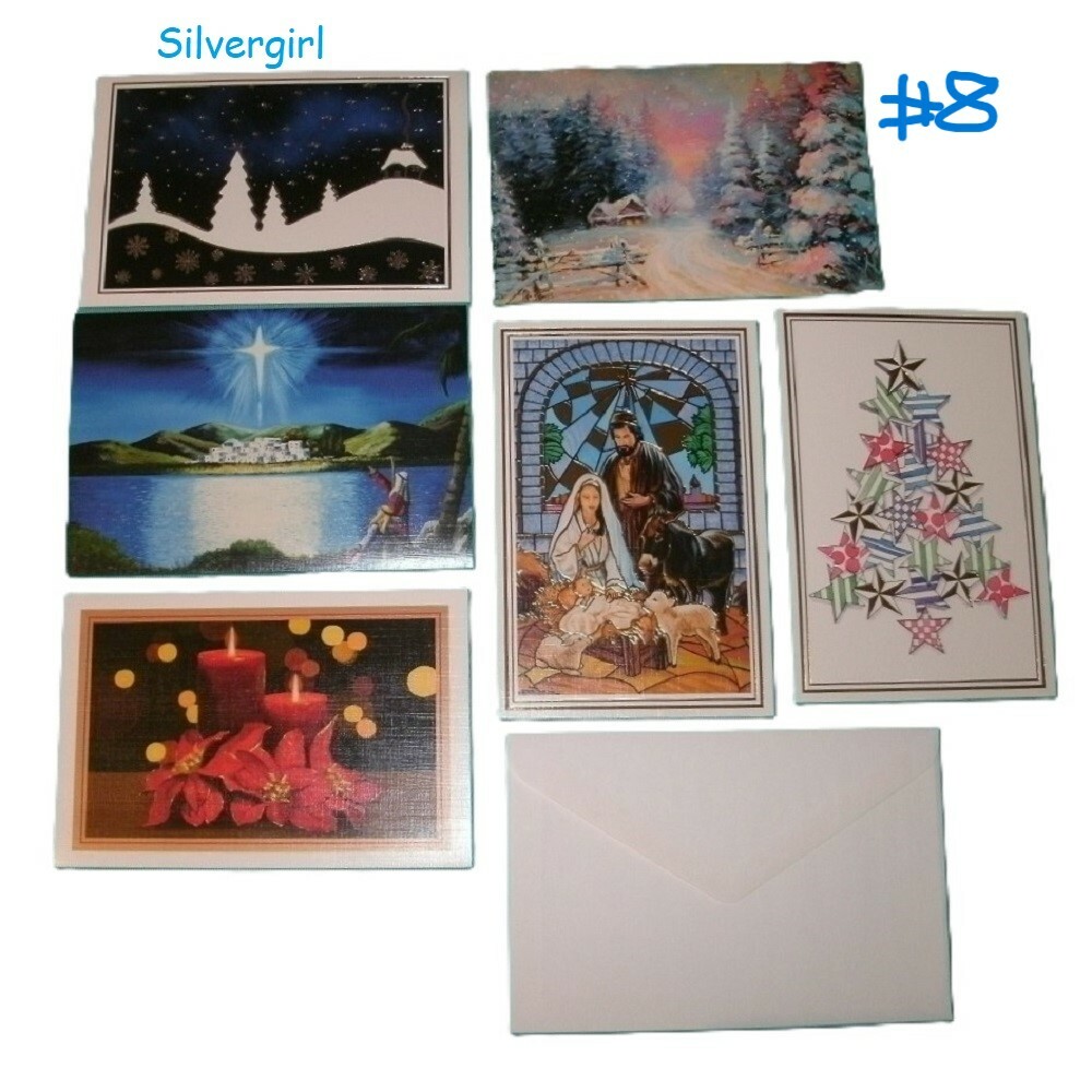 Free: Set 6 Mouth and Foot Christmas Cards Star Tree #8