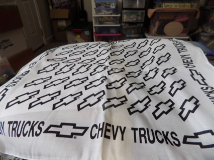 21 inch square white Chevy  truck bandana # 5