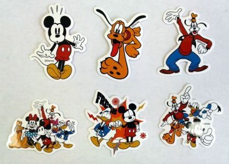 Six Disney Mickey Mouse And Friends Vinyl Stickers #1