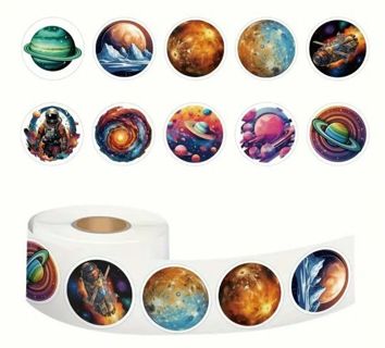 ➡️NEW⭕(10) 1" BEAUTIFUL PLANET STICKERS!!⭕(SET 2 of 3) OUTER SPACE UNIVERSE