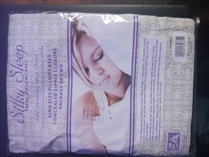 Silky Sleep King Size Satin Pillow Cases NEW