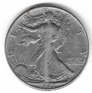 1947 Walking Liberty Half Dollar U.S. 50 Cent Coin