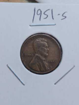 1951-S Lincoln Wheat Penny! 26