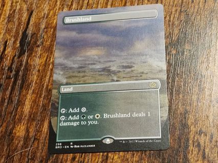 Magic the gathering mtg Brushland Borderless rare Brothers War