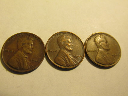 3 1946 US Wheat Pennies