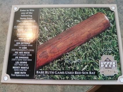 2000 UPPER DECK BABE RUTH GAME USED BAT BOSTON RED SOX BASEBALL CARD