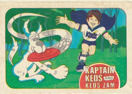 Vintage Sticker Kaptain Keds and Keds Zam shows Dog with Frisbee