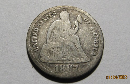 ★★ 1887-S SEATED LIBERTY DIME VG/G ★★ **90% SILVER**