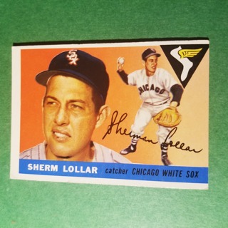 1955 - TOPPS BASEBALL CARD NO. 201 - SHERM LOLLAR - WHITE SOX - BV= $30