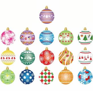 ➡️⛄NEW⛄(16) 1.5" CHRISTMAS ORNAMENT STICKERS!!