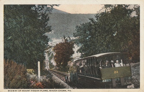 Vintage Used Postcard: z gin: Mount Pisgah Plane, Mauch Chunk, PA