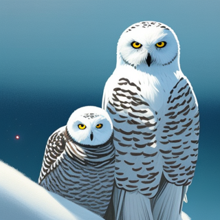 Listia Digital Collectible: Snowy owl with baby