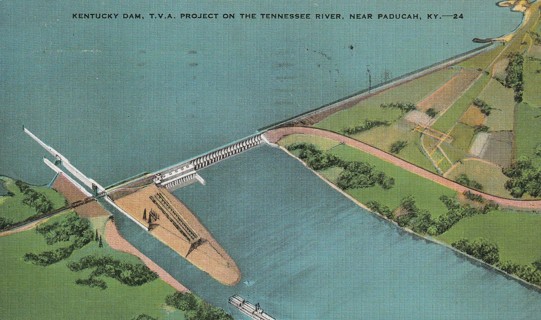 Vintage Used Postcard: d: 1941 Kentucky Dam