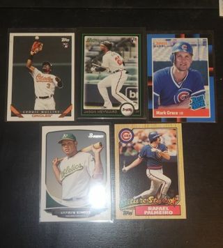 5 rookie card lot stars, vintage