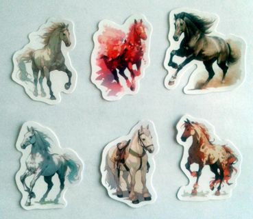 Six Cool Horse Vinyl Stickers #1