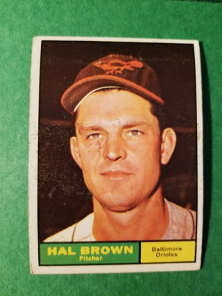 1961 - TOPPS EXMT - NRMT BASEBALL - CARD NO. 218 -  HAL BROWN - ORIOLES