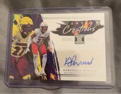 Kenderick Duncan RC Autographed Panini-Chronicles out of impeccable 